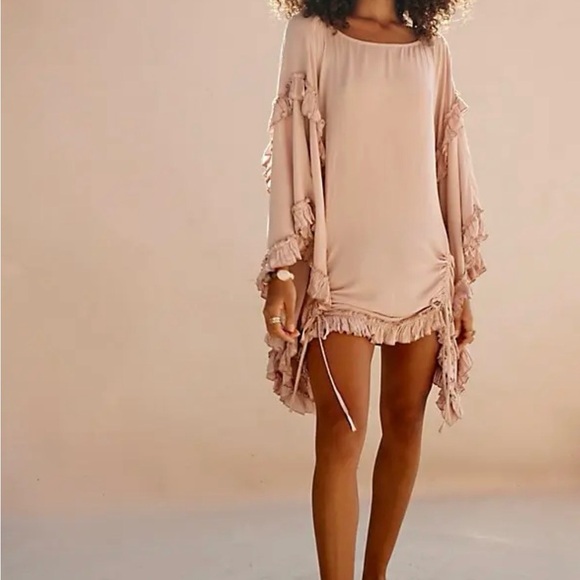 Free People Dresses & Skirts - Free People Cassy Tunic Hushed Violet Fringe Mini Dress